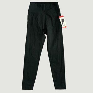 NEW Danskin Womens Lightweight Black Salt Tights M High Waist Inseam 25" M0193